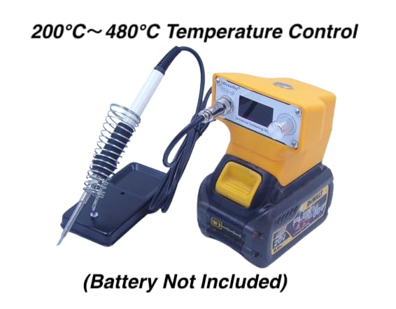 Cordless Soldering Iron Station, Digital Soldering Kit Compatible with Dewalt 20V Battery, Temperature Adjustable with Digital Display for DIY, Electronics Repair, Circuit Boards