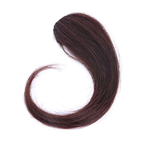 Hand Made Long Straight Bangs 1pcs Invisible Clip In Side Bangs Human Hair Nature Look Hair Piece Extension Dark Brown