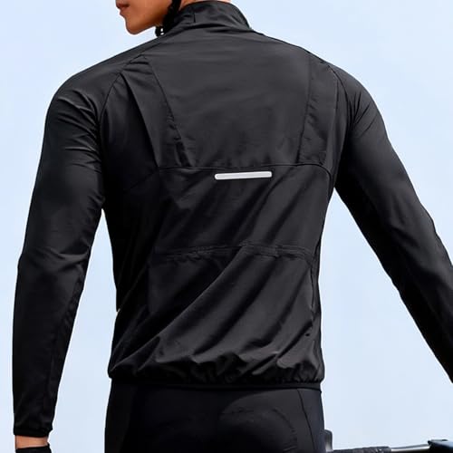 Chaqueta ciclismo cortaviento con elementos reflectantes miniatura 3
