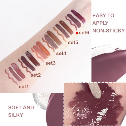 3-in-1Pink Nude Matte Lip Stain Kit | Waterproof Lip Liner + Hydrating Matte Lip Gloss + Nourishing Lip Oil | Long Lasting Plumping to Create Perfect Lip Makeup.06#