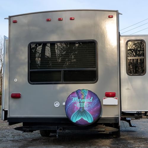 Image of Delerain Mermaid Tail Spare Tire Covers for RV Trailer SUV Truck and Many Vehicle, Wheel Covers Sun Protector Waterproof, (14 Inch for Diameter 23 inch-27 inch)