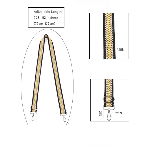 Image of Purse Strap Gold Hardware Replacement Crossbody Bag Strap, Wide Adjustable Shoulder Strap