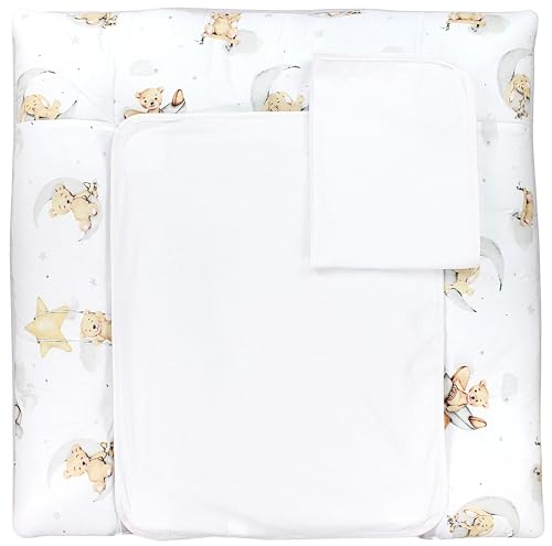 TupTam Wickelauflage mit 2 wasserfesten Frotteebezügen – weich...