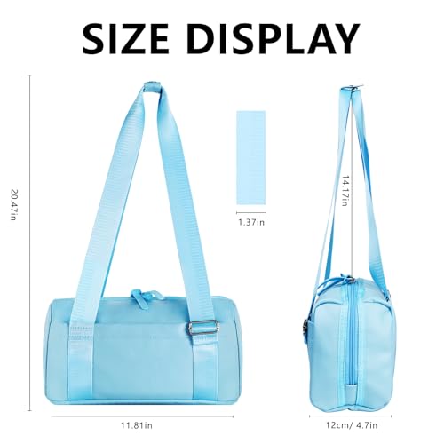 Mini Gym Bag for Women Girls Small Gym Tote Bag with Wet Compartment Waterproof Travel Duffle Bag Cute Workout Sport Bag (Blue)4