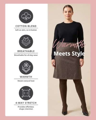 Image of MeMoi Portland Cable Knit Sweater Tights, Warm Opaque Winter Tights
