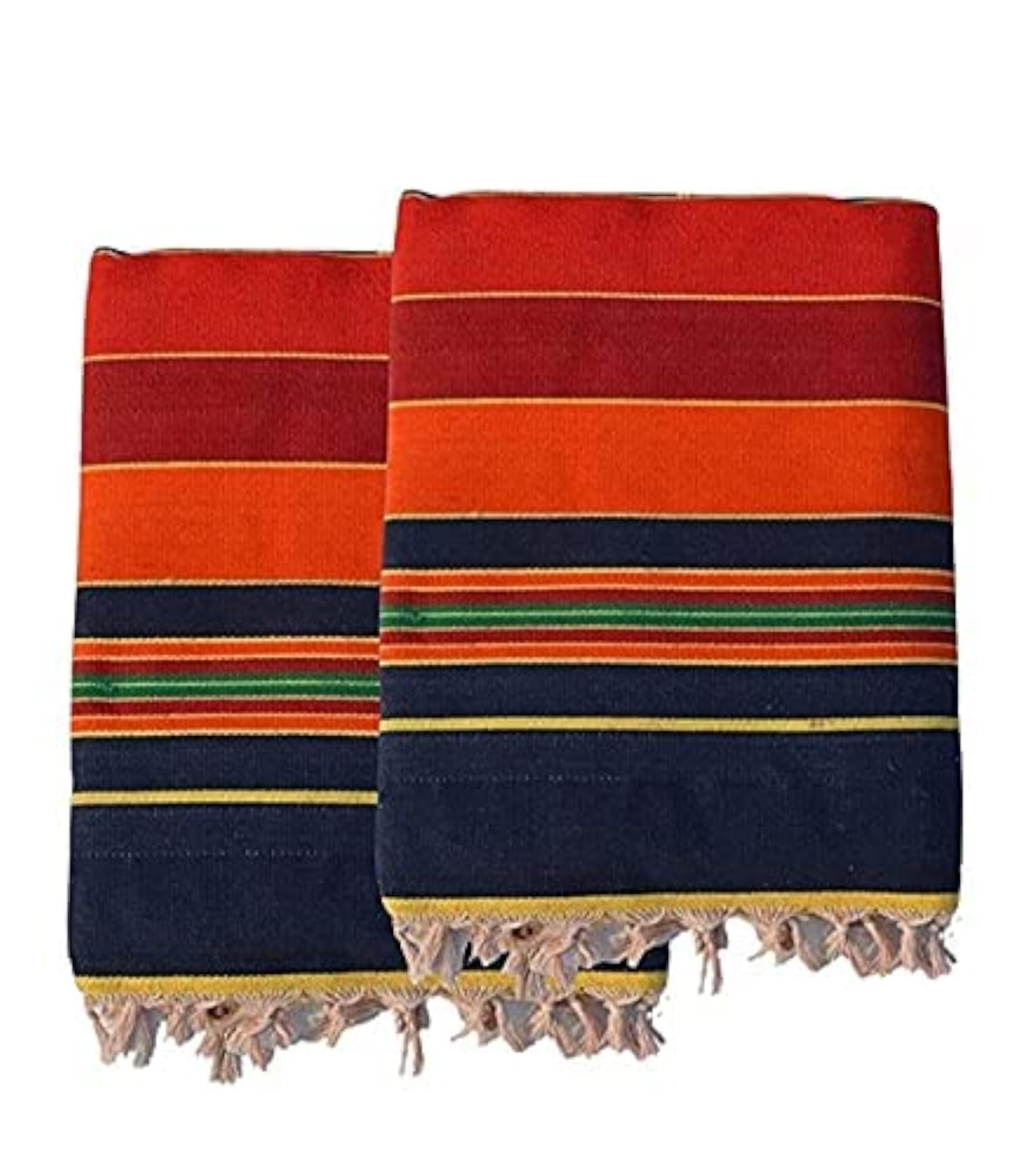 Striped Satranji Rug, Multicolour, Cotton, 7.5 Ft x 5 Ft