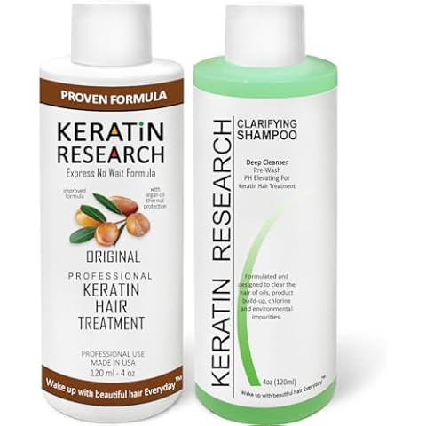 Brazilian Keratin Hair Straightening Complex (2x 120ml) - Blowout Long-Lasting Treatment with Argan Oil for Smooth, Professional Straightening Results - Keratin Research Cover