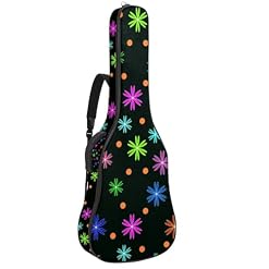 Housse imperméable en tissu Oxford pour guitare acoustique avec bandoulière et poches, motif floral oriental, rouge, 109 x 42,9 x 11,9 cm, Multicolore., 42.9×16.9×4.7 in, Sac de transport tendance - Les Beatles, Paul McCartney, John Lennon, RIngo Starr, George Harrison