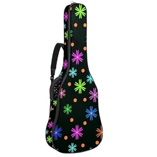 Housse imperméable en tissu Oxford pour guitare acoustique avec bandoulière et poches, motif floral oriental, rouge, 109 x 42,9 x 11,9 cm, Multicolore., 42.9×16.9×4.7 in, Sac de transport tendance - Les Beatles, Paul McCartney, John Lennon, RIngo Starr, George Harrison