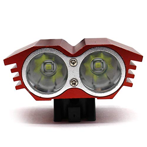 HIN GU - Bicycle Light Phare de vélo LED T6 M2 avec Deux Lampes en Forme de Hibou, Forte lumière de Chargement sur Le Devant. Couleur : Rouge.