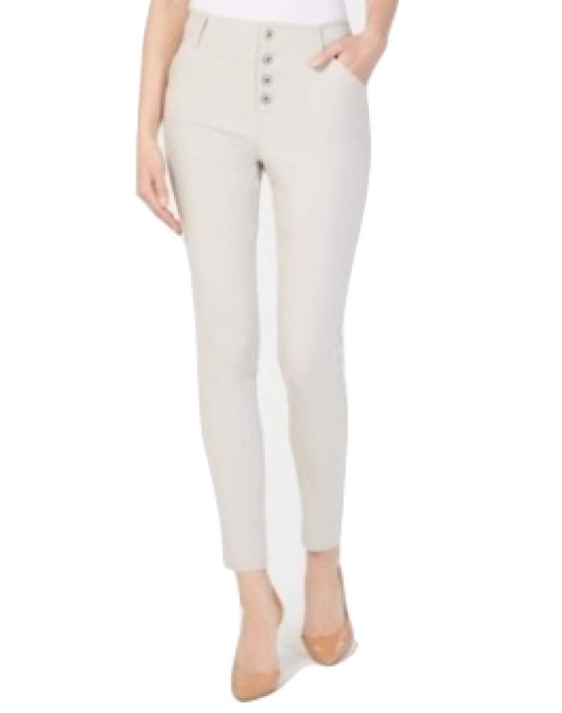I-N-C Womens Exposed Button Casual Trouser Pants Beige 4
