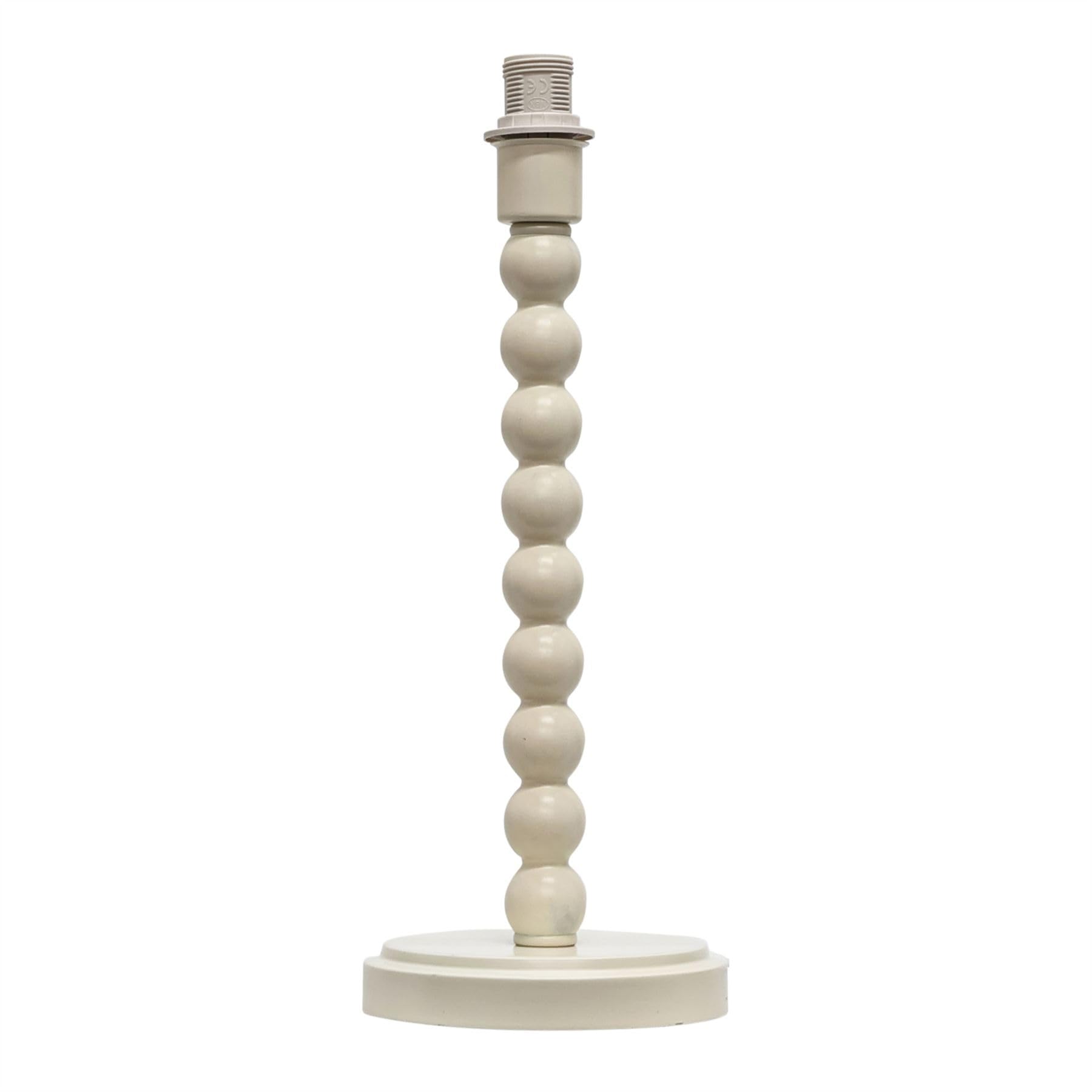 Firstchoicelighting Ivory Bobbin Table Lamp Or Bedside Light Base Only, Height 36Cm, Led Compatible, Vintage Ball Design