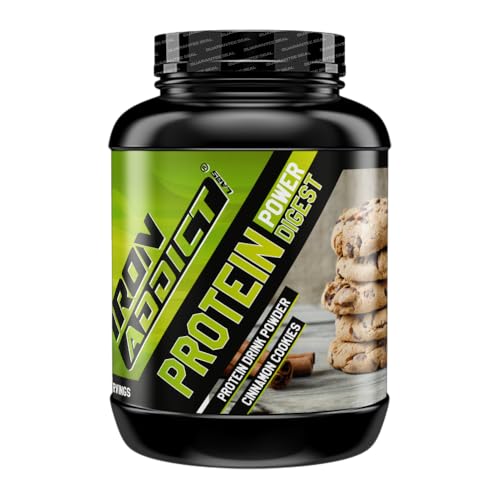 Protein Power 2Kg Iron Addict Labs   Proteína en polvo con suero de Leche y Soja   Aminograma Completo y Equilibrado con Alto Valor Nutricional   Complejo Multienzimático   Sabor Galleta de Canela