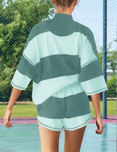 Tenue deux pièces pour flâner à la maison : ensemble de détente vert L - 4