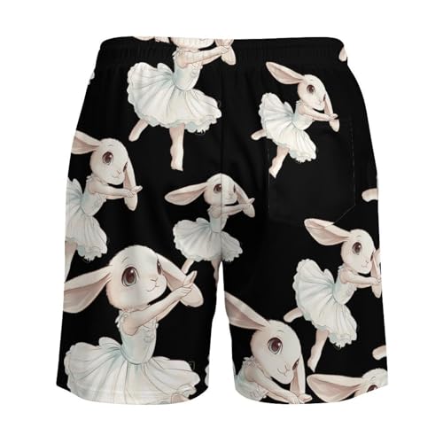 Funny Rabbit Ballet Dance Mens Swim Trunks with Quick-Drying Lining Beach Shorts for Outdoor Sports4