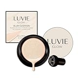 2026 Luvie Glow Foundation Cushion, Mushroom Head Air Cushion CC Cream, Moisturizing Concealer BB Cream Face Makeup Foundation Brighten Long-Lasting, Waterproof, Even Skin Tone (Ivory)
