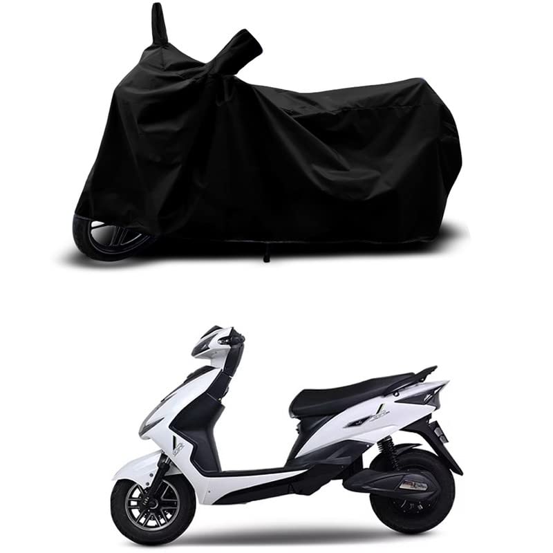 Image of 100% Scratchproof /UV-Rays /Heat Protection /Birds Dropping /Water Resistant /Dust Proof /Waterproof /Full Bike Scooty Two Wheeler Body Cover Compatible for EeVe Wind STD All Varients[Black]