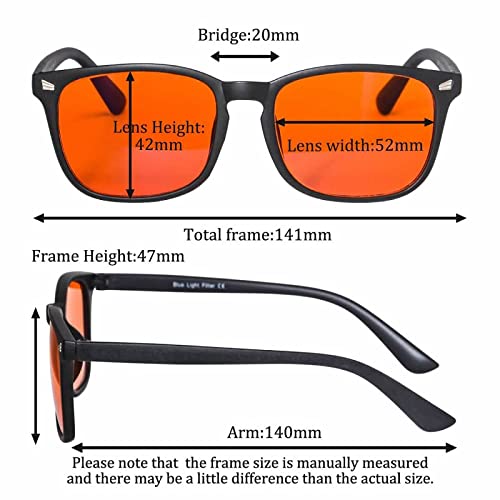 Gafas de luz azul SHINU con filtro naranja que bloquea el 99.9% de radiación digital 5