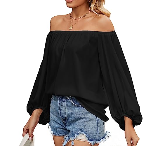 トップス andequal volume off shoulder blouse Amazon.com: Women Off Shoulder Top Long Sleeves Elastic