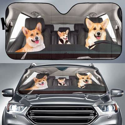 Protection pare-soleil voiture universelle imperméable anti-UV motif Corgi taille L