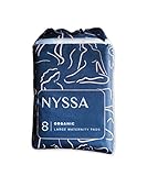 Nyssa Postpartum Pads - Ultra-Absorbent Organic Cotton, 16" Long, Extra-Wide | Gentle for Sensitive Skin (1 Count, 8 Pads Total)
