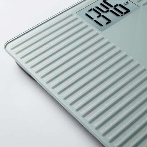 Image of Taylor Digital Bathroom Scale for Body Weight, 11.8 x 11.8 Inch 5mm Tempered Glass Platform, Large Display, 350 lb Capacity, Slip-Resistant Silicone Design, Silver