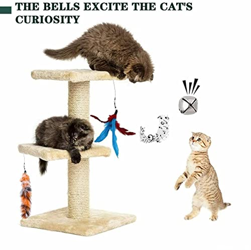 Image of PETS EMPIRE Retractable Cat Toy Wand - Interactive Feather Teaser for Cats & Kittens, Extendable Rod with Colorful Feathers - Cat Exercise & Play Training Toy 15Pcs