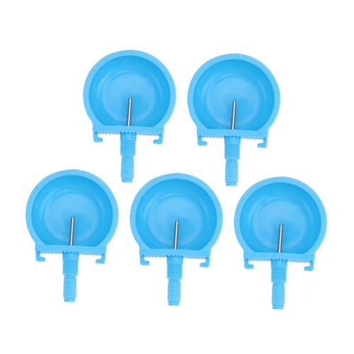 Happyyami 5Pcs Automatic Rabbit Drinker Durable Water Feeding Bowl for Mammals Easy to Clean Efficient Water Saver for Rabbits and Other Livestock Blue
