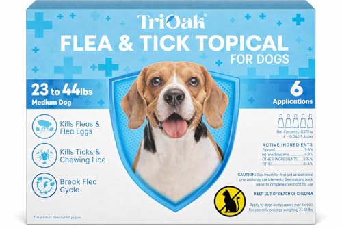 Flea and Tick Prevention for Dogs, 6 Doses Topical Flea Treatment, Helps Control Fleas, Ticks and...