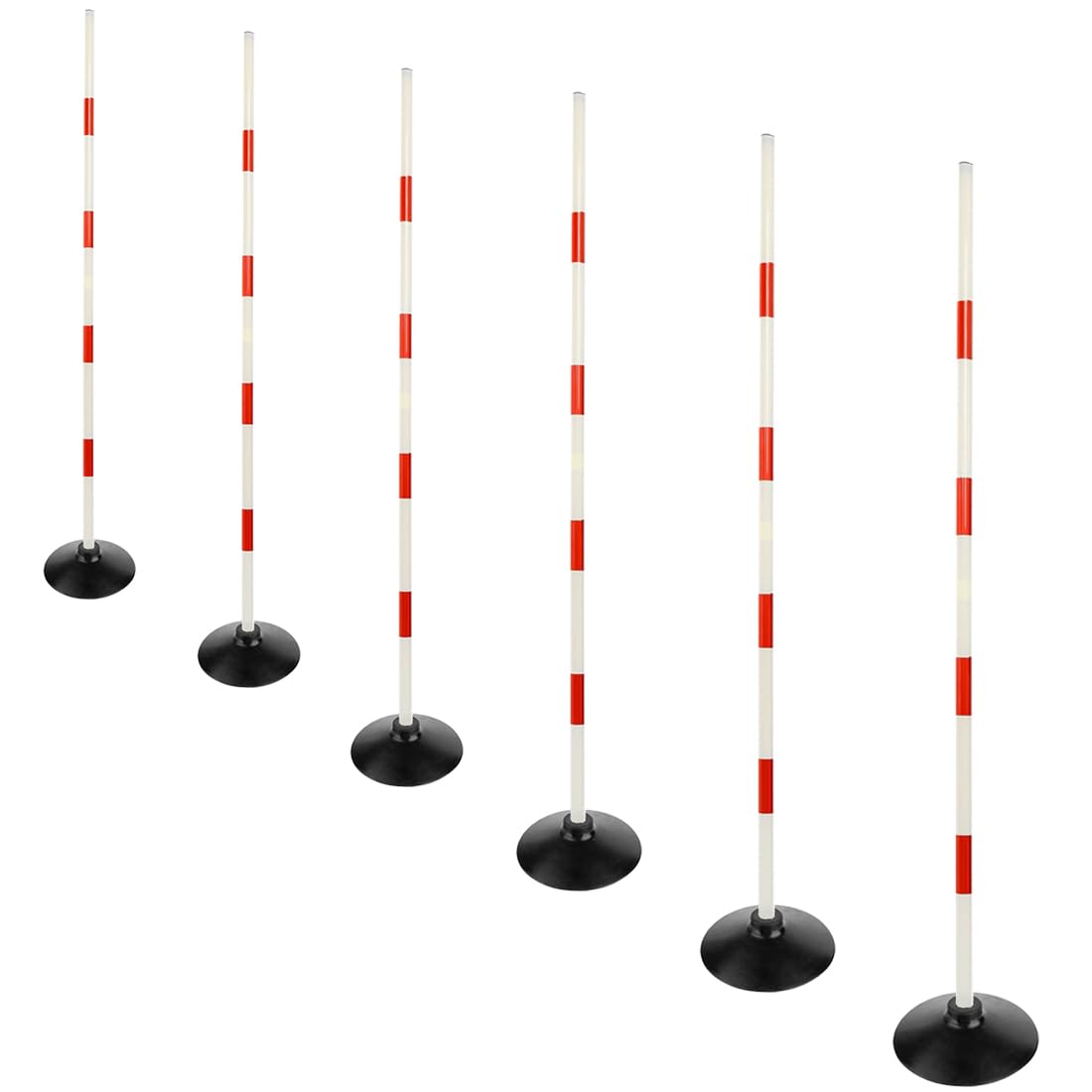 Rot-weißes Fußball-Agility-Stangen-Set, Gummi-Basis, Dribbling Stick, Verkehrswarnschild, Stange, multifunktionale Trainingsstange