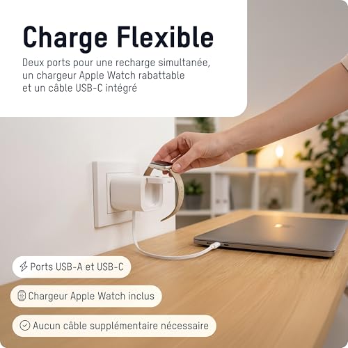 Chargeur rapide multi-appareils pour iPhone iPad MacBook et montre connectée - 4