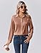 Zeagoo Long Sleeve Shirts for Women Business Casual Outfits Soft Satin Silk Work Blouses Light Coffee