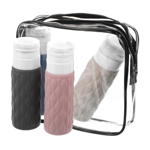 DECOMELODY 4 Piezas Botella De Viaje Botellas De Viaje para Artículos De Tocador Almohadillas para Orejas De Posavasos Junta Selladora Boquilla Espejo De Cartera Tapas Elementos Gel De Sílice