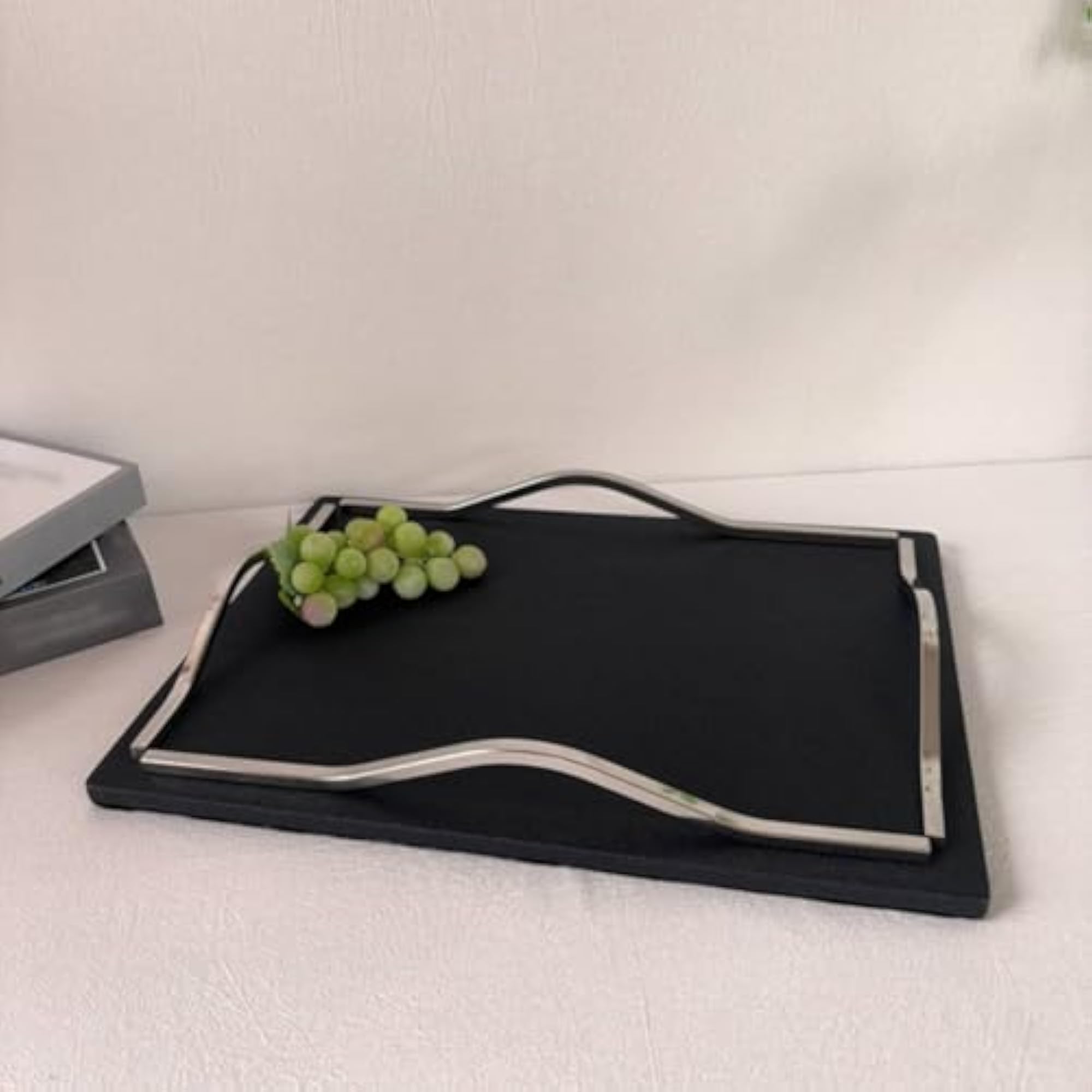 CLOVRIX® Metal Leather Dual Material Geometric Tray