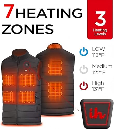 Heated Vest for Men and Women,Lightweight Rechargeable Electric Heating Vest with 14400mAh Battery Pack4