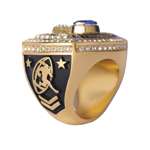 Image of 12 pcs Pack FFT02 6 Styles Football Championship Trophy Ring Champion and Finalist Awards Finger Size 9