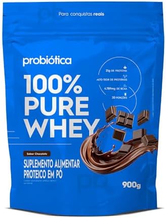 100% Pure Whey Nova Fórmula - 900g Refil Chocolate - Probiótica