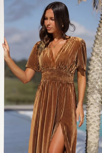 Image of Maxigerui Women's Velvet Maxi Dress Formal Dresses for Wedding Guest Dress