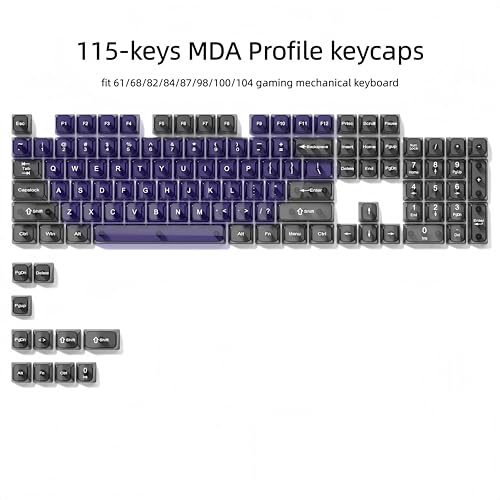 Image of dagaladoo Clear keycaps,Transparent Keyboard keycaps,Jelly Key caps Set,Shine Through keycap,MDA Profile Keyboard caps for Mx Switches Mechanical Keyboard (Purple and Grey)