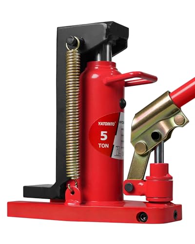 YATOINTO Toe Jack 2.5-Ton Claw & 5-Ton Saddle 2-in-1 Hydraulic Bottle Jack for Top and Low-Profile Lifting with Connectable Handle for Auto Repair Farm Home
