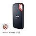 SANDISK Extreme Portable SSD 1 TB (tragbare NVMe SSD, USB-C, bis zu 1.050 MB/s Lesen, bis 1.000 MB/s Schreiben, Wasser- und staubbeständig) Schwarz