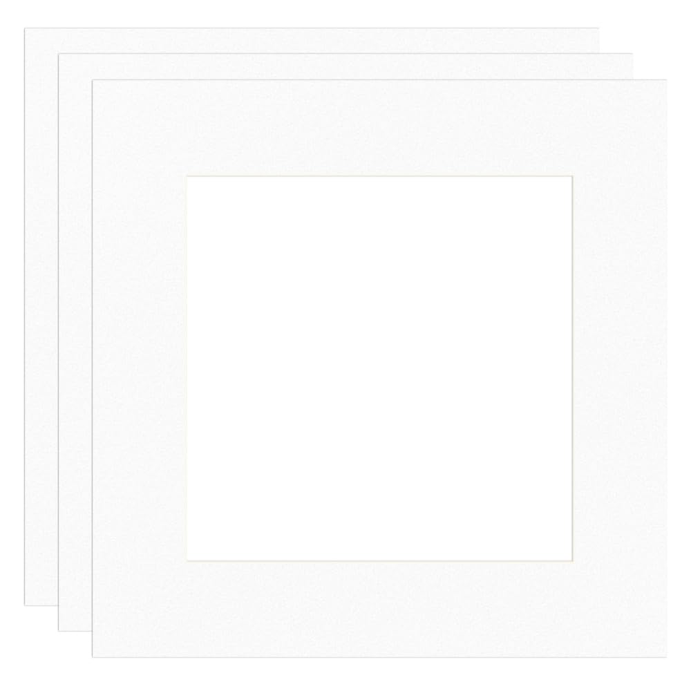 Procut Global 60x60cm White Picture Mounts Board to Fit 40x40cm Aperture Size - Photo Mount Card Ideal for Prints, Artwork, Crafts & Certificates - Sizes & Colors Available - Pack of 3
