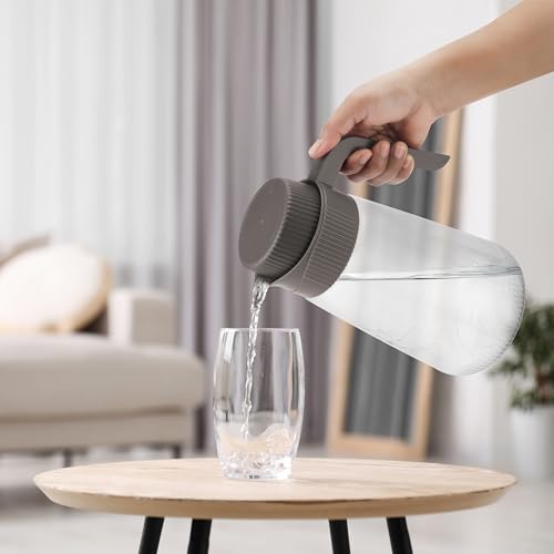 Image of MILTON Vintage 2000 Water Jug Plastic with Lid for Ice Tea, Water, Juices, Milk Storage Container for Fridge, Water jugs for Dining Table, 1900 ml, BPA Free, Grey