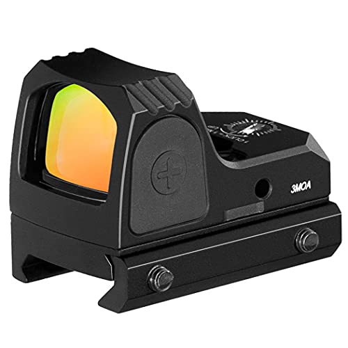 3 MOA Red Dot Sight, Multi Coated Scope Optic, Adjustable Brightness Reflex Sight, Hand Gun Red Dot Scope, Red Dot Optic for Pistol with Picatiinny Rail Mounts