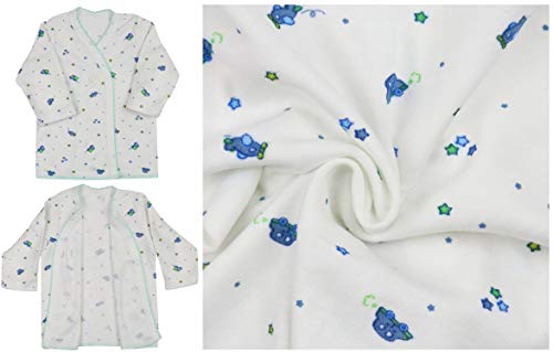 Image of ToBeInStyle Babies' 4 Pack Relaxed Fit Short or Long Sleeve Button Up Kimono Tee Swaddle Shirt