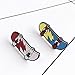 Flairs New York Premium Handmade Enamel Lapel Pin Brooch Badge (Lightning Skateboard Yellow Blue, 1 Pin)