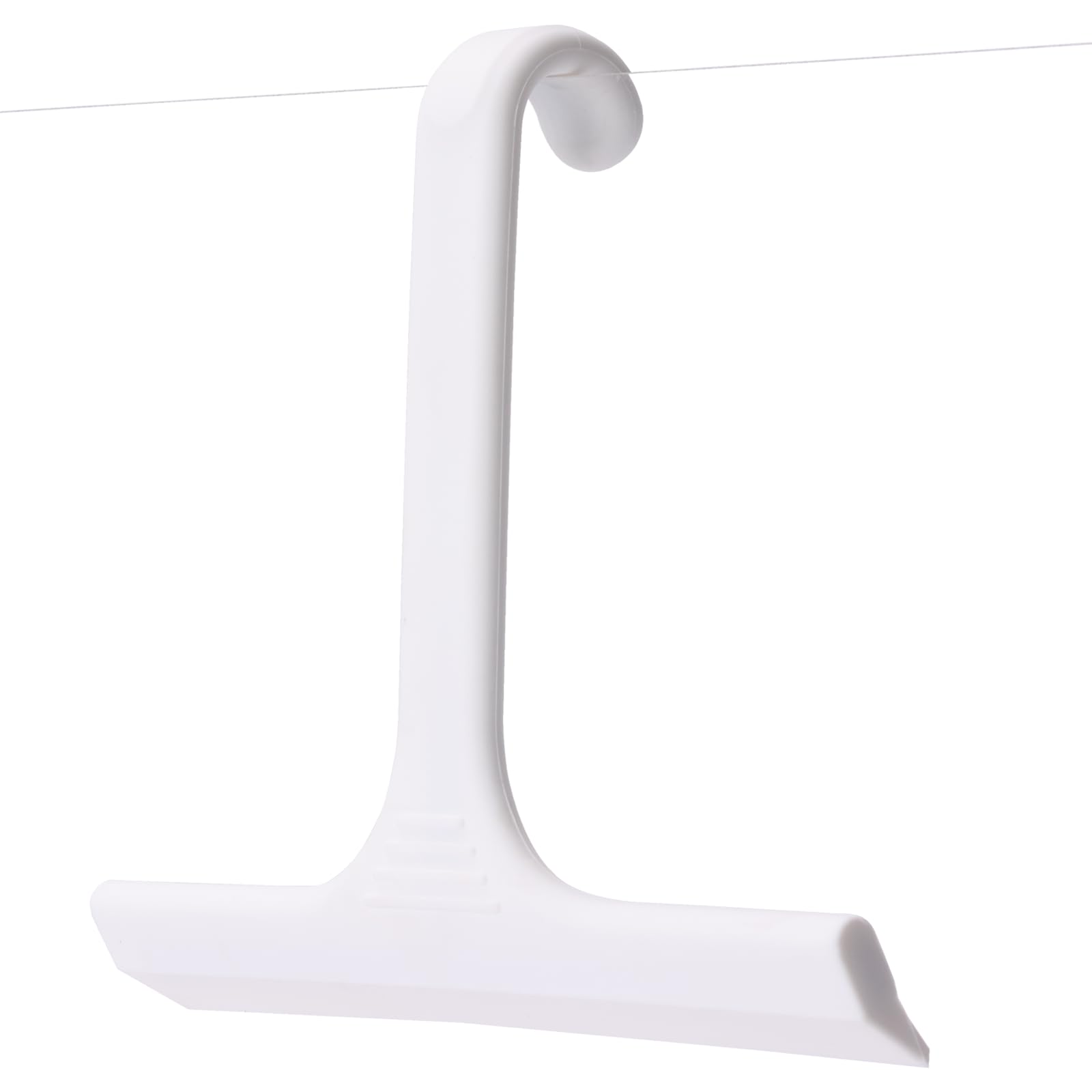 DustFlux Silicone Shower Squeegee w/Built-in Hook, 9 Inch Streak-Free Wiper for Bathroom Glass, Mirror, Window & Car Windscreen, Anti-Mold Non-Slip Scraper for Kitchen Tile & Countertop, White