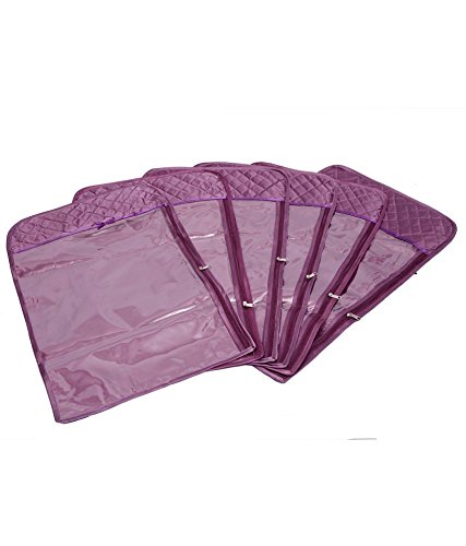 Kuber Industries 6 Piece Transparent Saree Cover, Purple