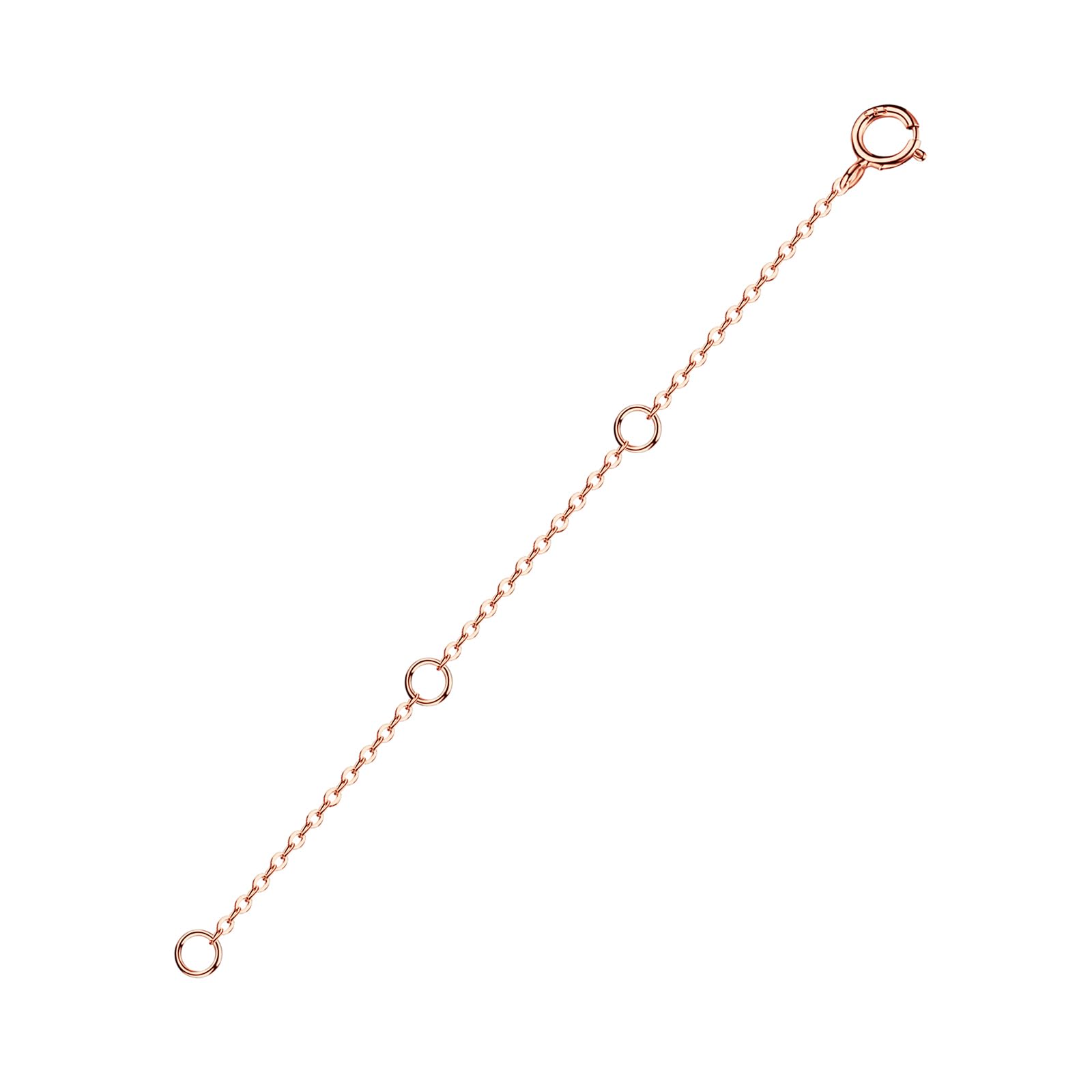 14K Solid Gold Necklace Extender for Women 3"(14K Rose Gold-3 Inch)