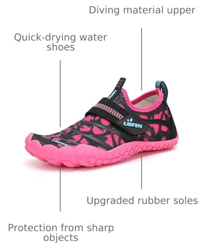 Image of UBFEN Kids Water Shoes for Boys Girls Quick-Dry Swim Aqua Socks | Lightweight, Barefoot-style, Perfect for Water parks, Beach, Pool, Kayak, Creek Hiking, Camping, Toddler, Little Kid, Big Kid